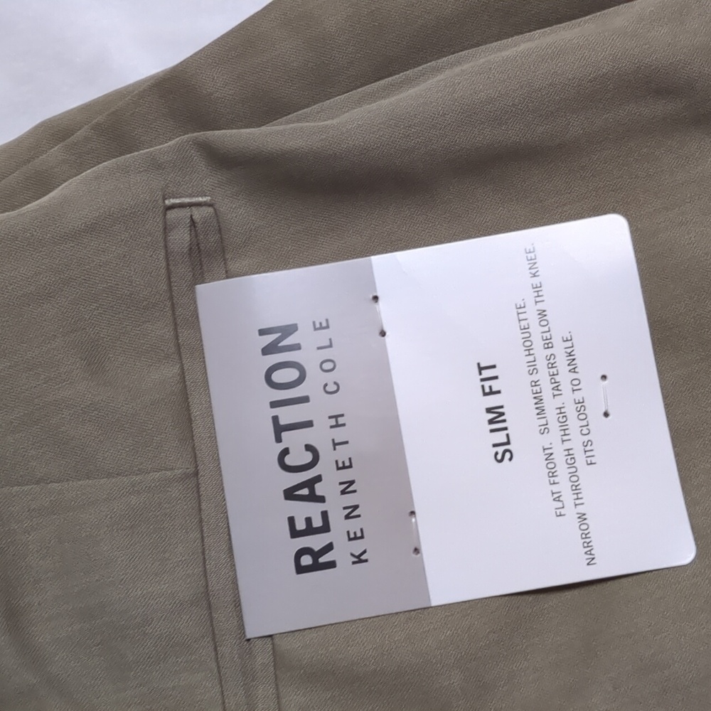 Kenneth Cole Reaction Men's Tan Slim Fit Pants - Picture 2 of 4